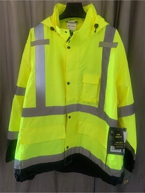 Men’ Hi Vis Rain Jacket ANSI Class 3